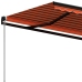 Toldo retráctil manual naranja y marrón 400x350 cm