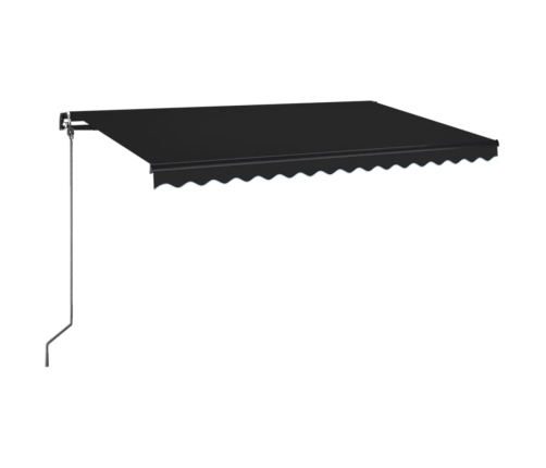 Toldo manual retráctil con LED gris antracita 400x350 cm