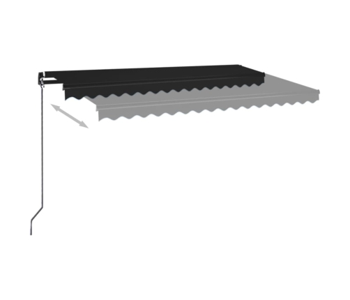 Toldo manual retráctil con LED gris antracita 400x350 cm