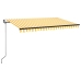 Toldo retráctil automático amarillo y blanco 400x350 cm