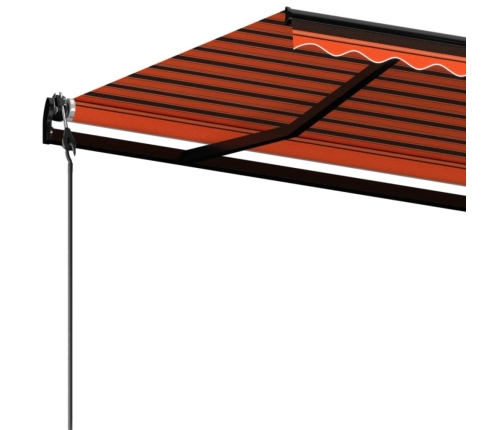 Toldo retráctil manual naranja y marrón 400x350 cm