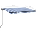 Toldo automático LED sensor de viento azul y blanco 400x350 cm