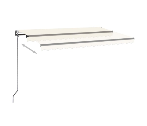 Toldo automático con LED y sensor de viento crema 400x350 cm