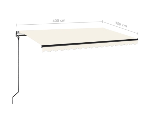 Toldo automático con LED y sensor de viento crema 400x350 cm