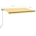 Toldo automático LED sensor de viento amarillo blanco 400x350cm