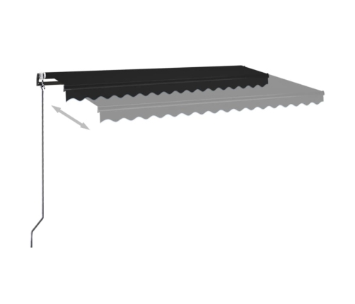 Toldo automático LED sensor de viento gris antracita 400x350 cm