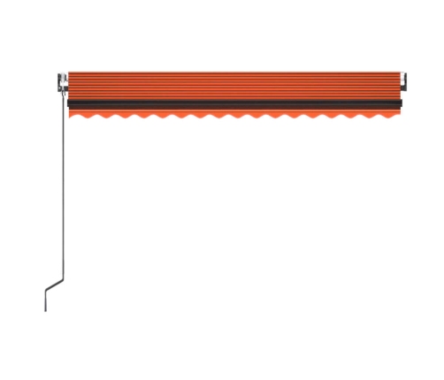 Toldo automático LED sensor de viento naranja marrón 400x350 cm