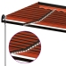 Toldo automático LED sensor de viento naranja marrón 400x350 cm