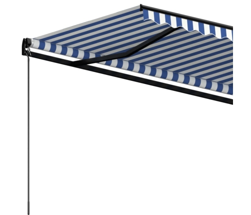 Toldo automático retráctil azul y blanco 450x350 cm