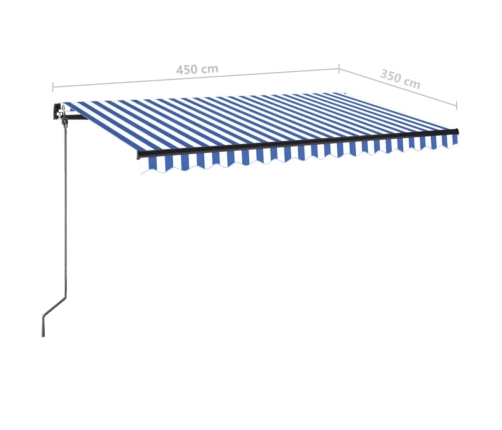 Toldo automático retráctil azul y blanco 450x350 cm