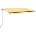 Toldo retráctil manual amarillo y blanco 450x350 cm