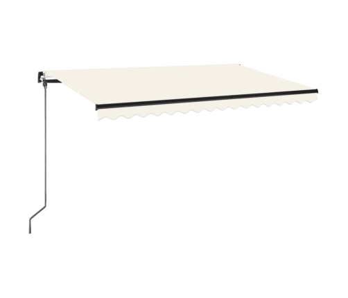 Toldo manual retráctil con LED crema 450x350 cm