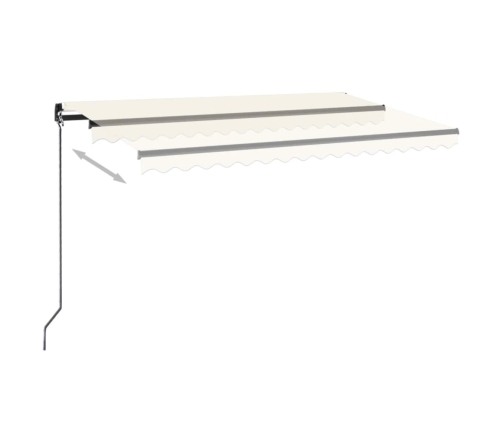 Toldo manual retráctil con LED crema 450x350 cm