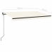 Toldo manual retráctil con LED crema 450x350 cm