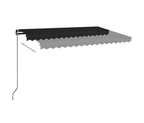 Toldo manual retráctil con LED gris antracita 450x350 cm