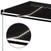 Toldo manual retráctil con LED gris antracita 450x350 cm