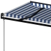 Toldo automático retráctil azul y blanco 450x350 cm