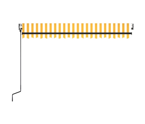 Toldo retráctil automático amarillo y blanco 450x350 cm