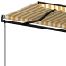 Toldo retráctil automático amarillo y blanco 450x350 cm