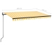 Toldo retráctil automático amarillo y blanco 450x350 cm