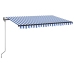 Toldo automático LED sensor de viento azul y blanco 450x350 cm