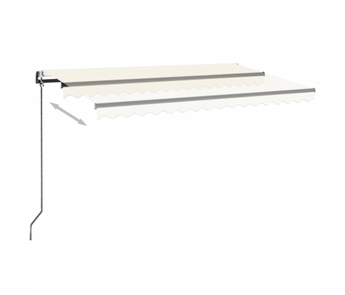 Toldo automático con LED sensor de viento crema 450x350 cm