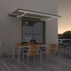 Toldo automático con LED sensor de viento crema 450x350 cm