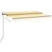 Toldo automático LED sensor de viento amarillo blanco 450x350cm