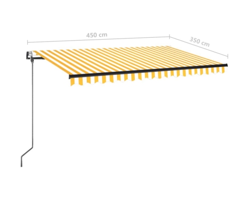 Toldo automático LED sensor de viento amarillo blanco 450x350cm