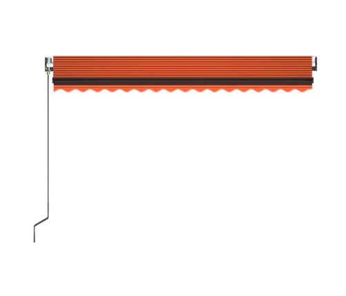 Toldo automático LED sensor de viento naranja marrón 450x350 cm