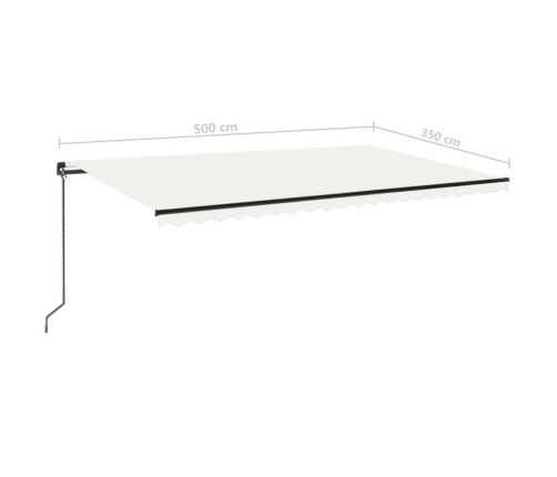 Toldo retráctil manual crema 500x350 cm