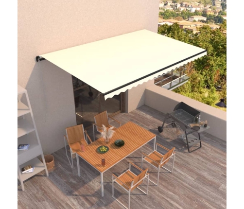 Toldo retráctil manual crema 500x350 cm