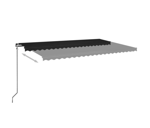 Toldo retráctil manual con luz LED gris antracita 500x350 cm