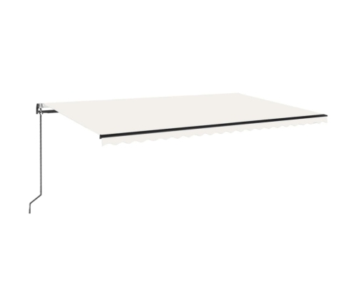 Toldo automático con LED sensor de viento crema 500x350 cm