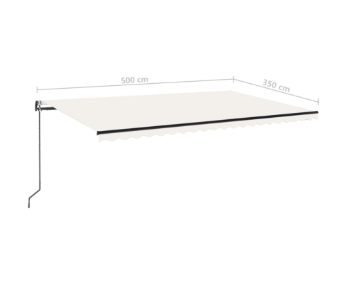 Toldo automático con LED sensor de viento crema 500x350 cm