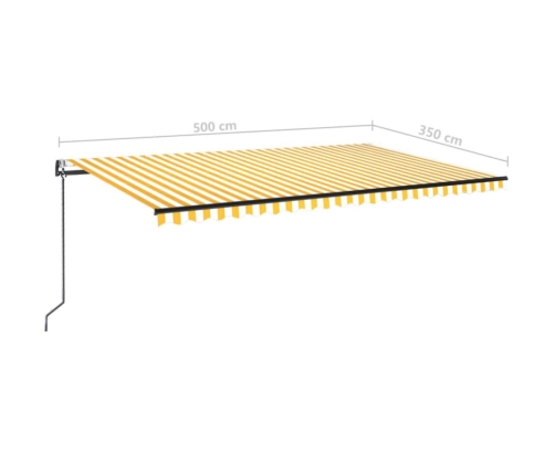 Toldo automático LED sensor de viento amarillo blanco 500x350cm