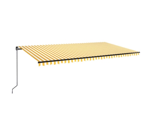 Toldo retráctil manual amarillo y blanco 600x350 cm