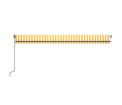 Toldo retráctil manual amarillo y blanco 600x350 cm