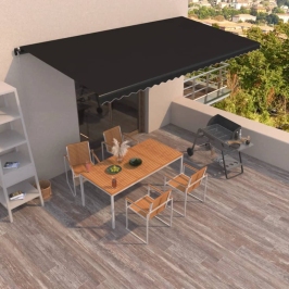 Toldo retráctil manual gris antracita 600x350 cm