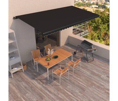 Toldo retráctil manual gris antracita 600x350 cm