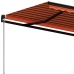 Toldo retráctil manual naranja y marrón 600x350 cm