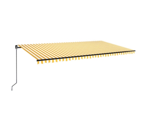 Toldo retráctil manual con luz LED amarillo y blanco 600x350 m