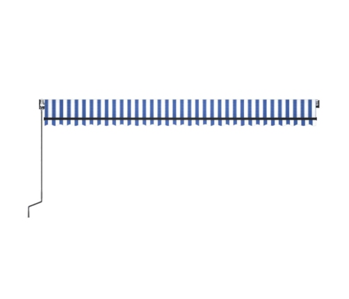 Toldo automático retráctil azul y blanco 600x350 cm