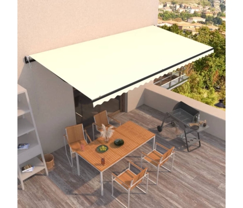 Toldo retráctil automático crema 600x350 cm