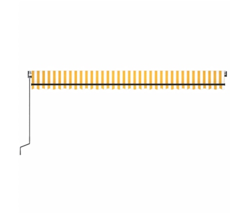 Toldo retráctil automático amarillo y blanco 600x350 cm