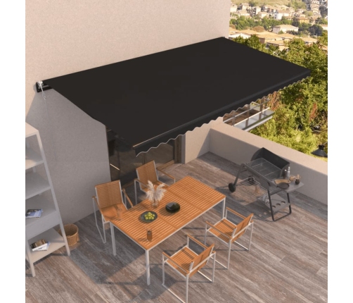 Toldo retráctil automático gris antracita 600x350 cm