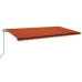 Toldo automático retráctil naranja y marrón 600x350 cm