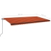 Toldo automático retráctil naranja y marrón 600x350 cm