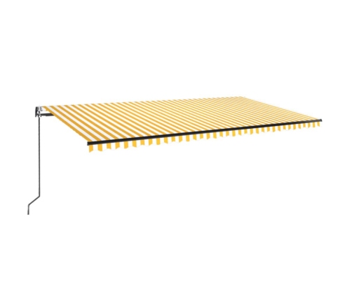 Toldo automático LED sensor de viento amarillo blanco 600x350cm