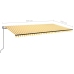 Toldo automático LED sensor de viento amarillo blanco 600x350cm